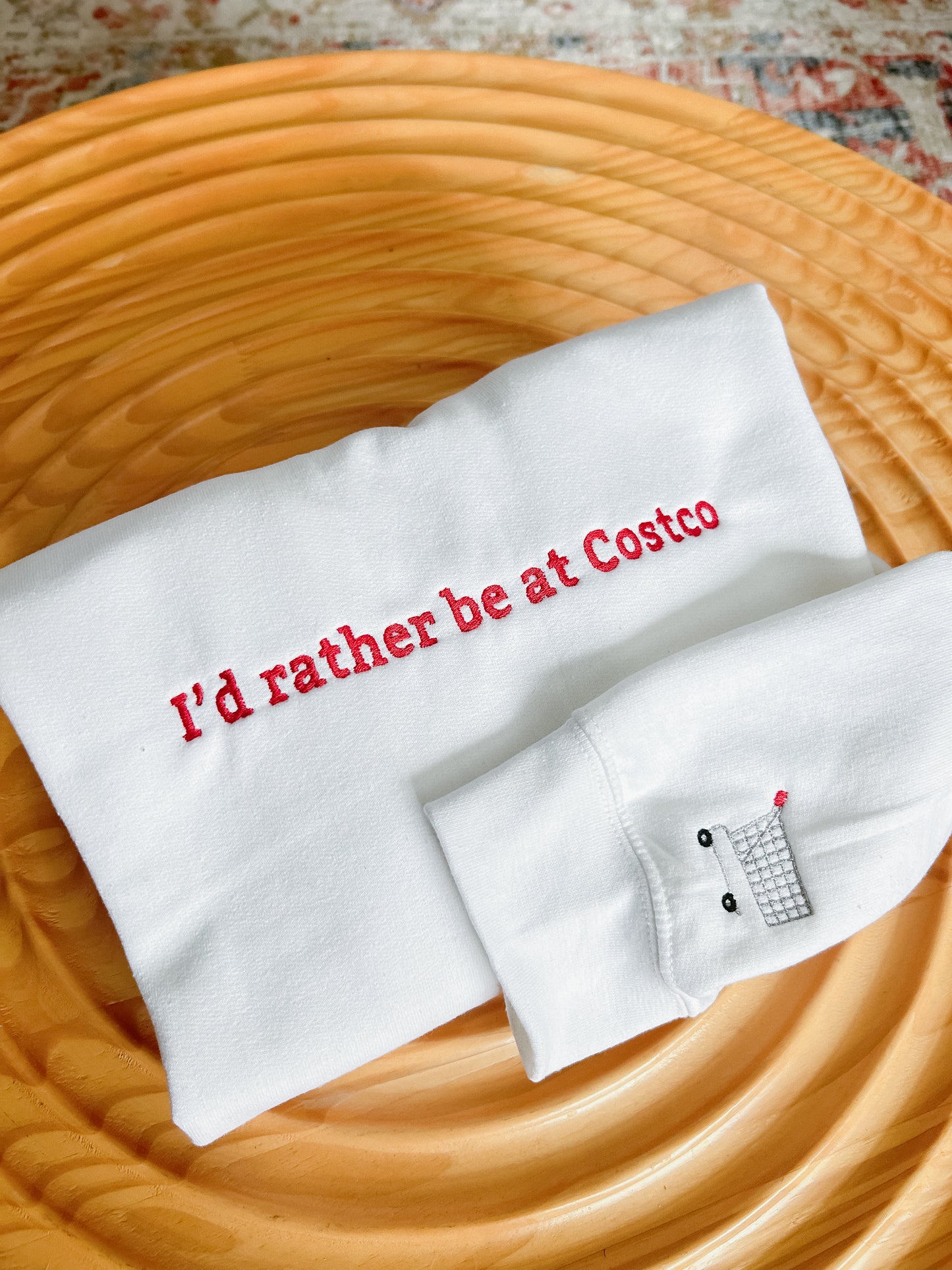 Embroidered I'd Rather Be At Costco Sweatshirt | Funny Gifts for Costco Lovers