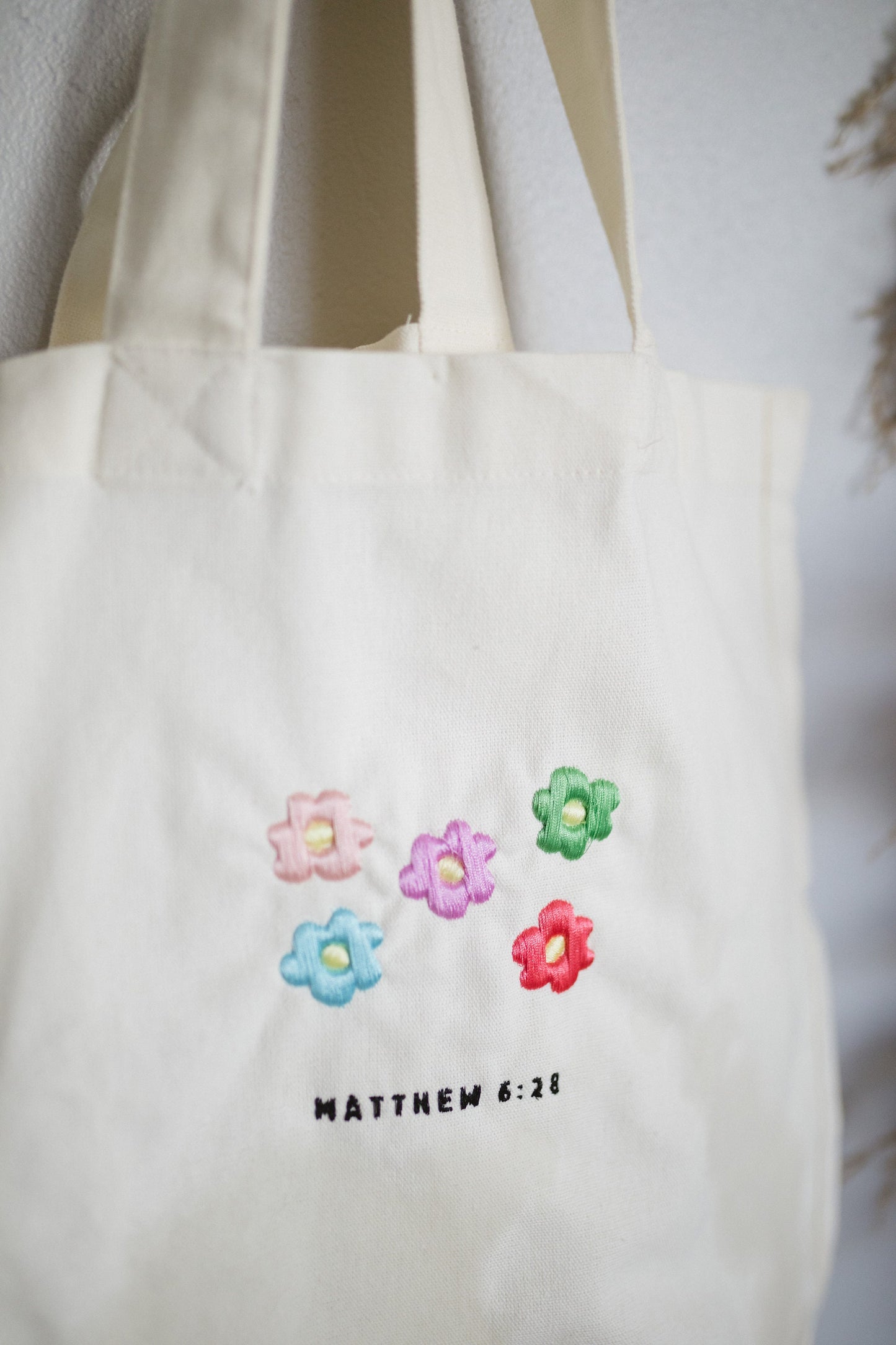 Flower Tote Book Bag