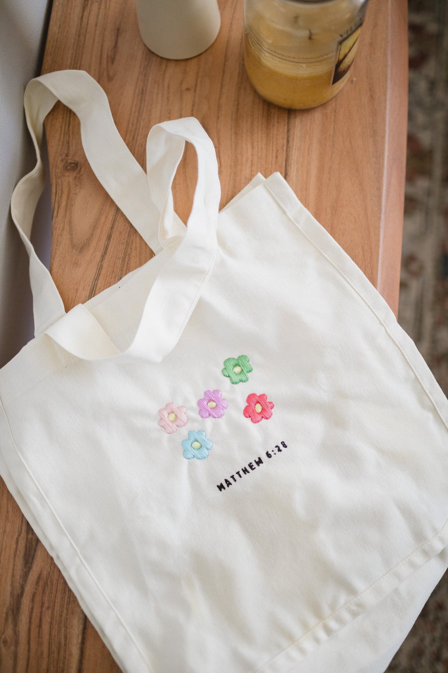 Flower Tote Book Bag